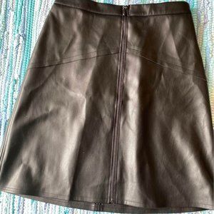 Faux Leather Black Mini/Midi Skirt